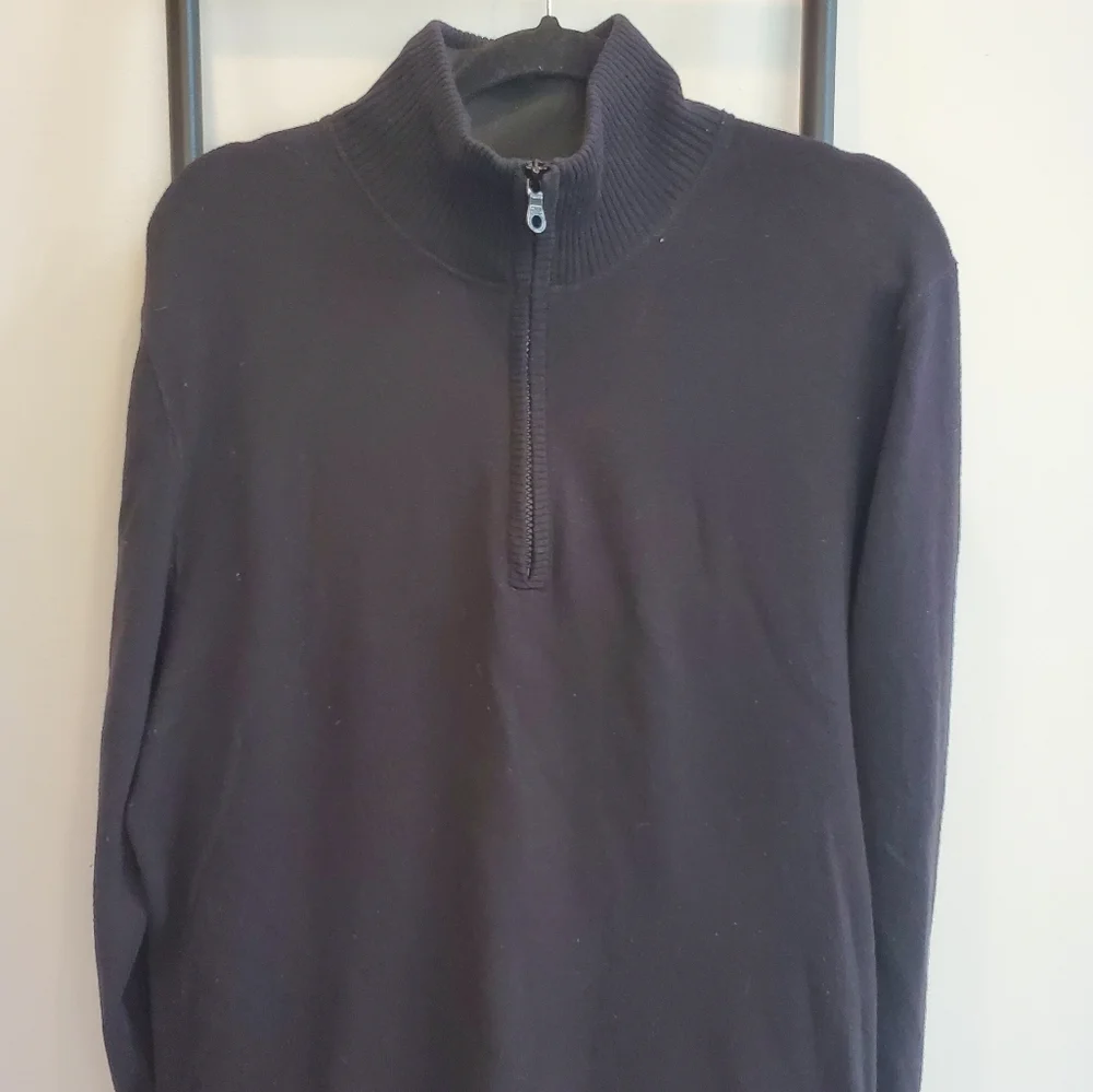 The North Face Men’s 3/4 Pullover Sweater Knit Size M Black Wool Cotton
